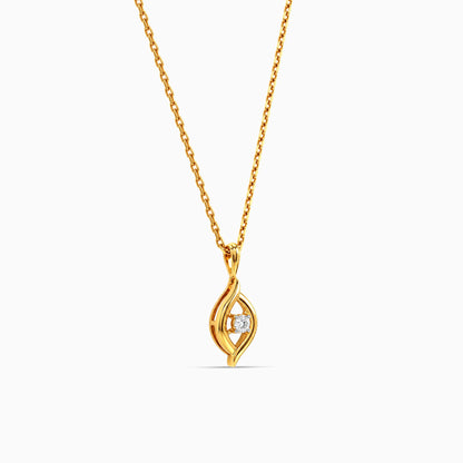 Gold Opaline Lab Grown Diamond Pendant