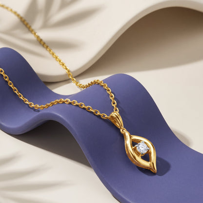 Gold Opaline Lab Grown Diamond Pendant