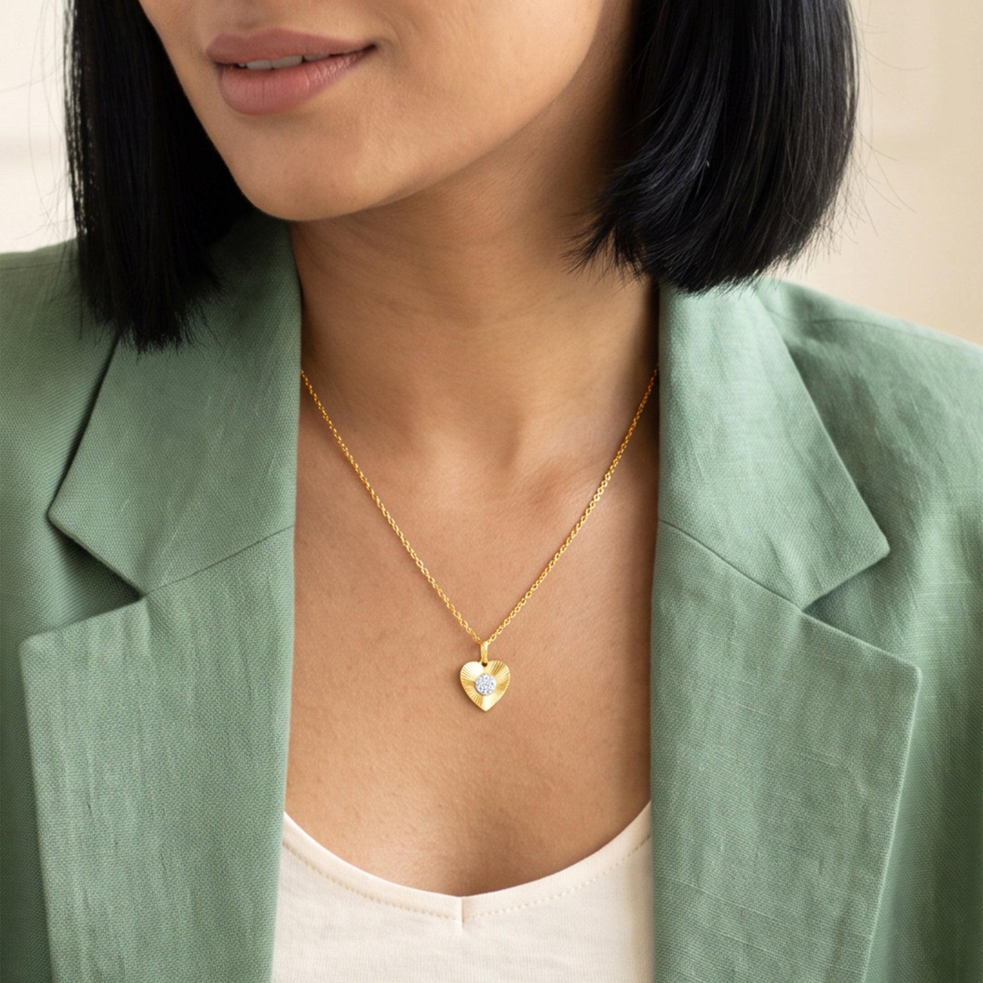 Gold Hearts Promise Lab Grown Diamond Pendant