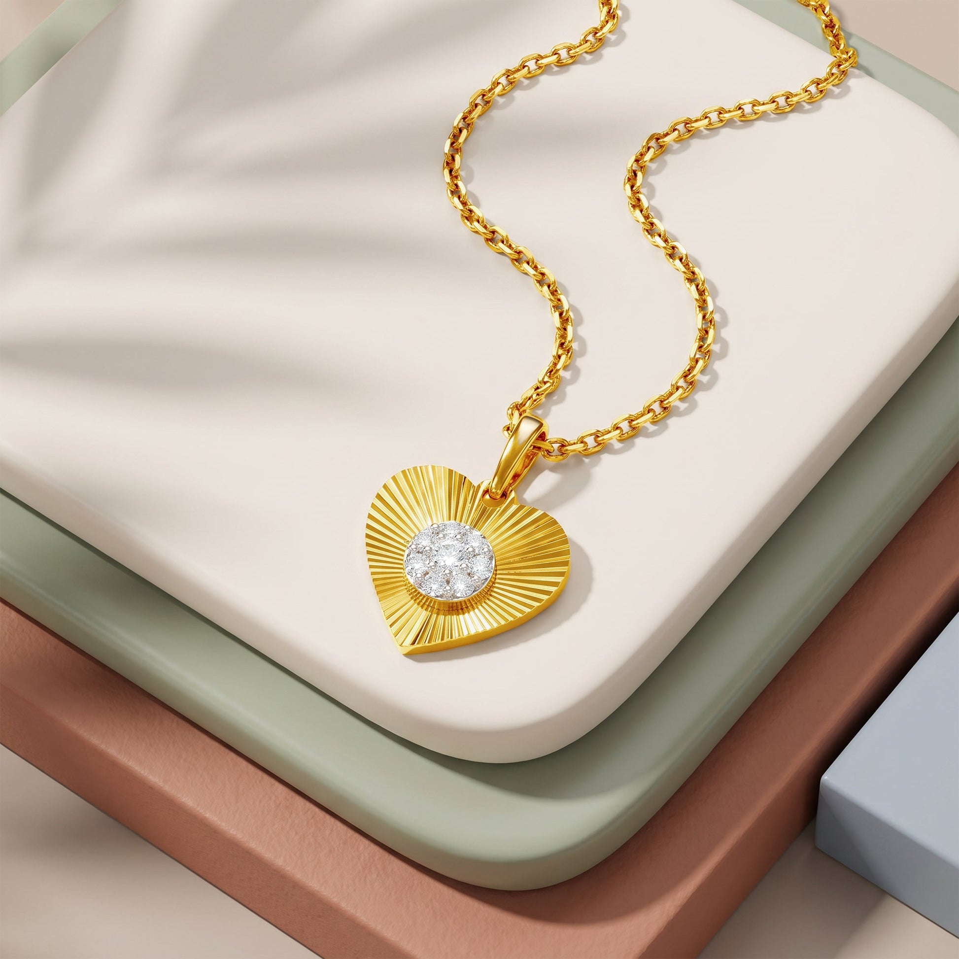 Gold Hearts Promise Lab Grown Diamond Pendant