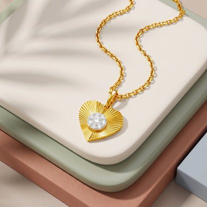Gold Hearts Promise Lab Grown Diamond Pendant