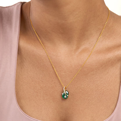 Gold Serene Teardrop Lab Grown Diamond Pendant