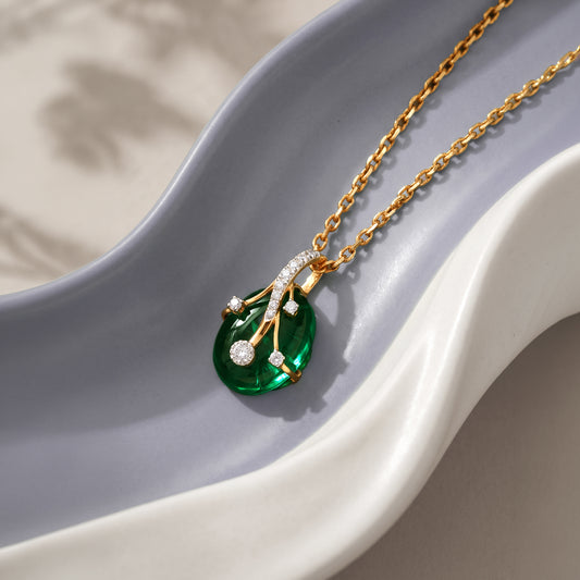 Gold Serene Teardrop Lab Grown Diamond Pendant