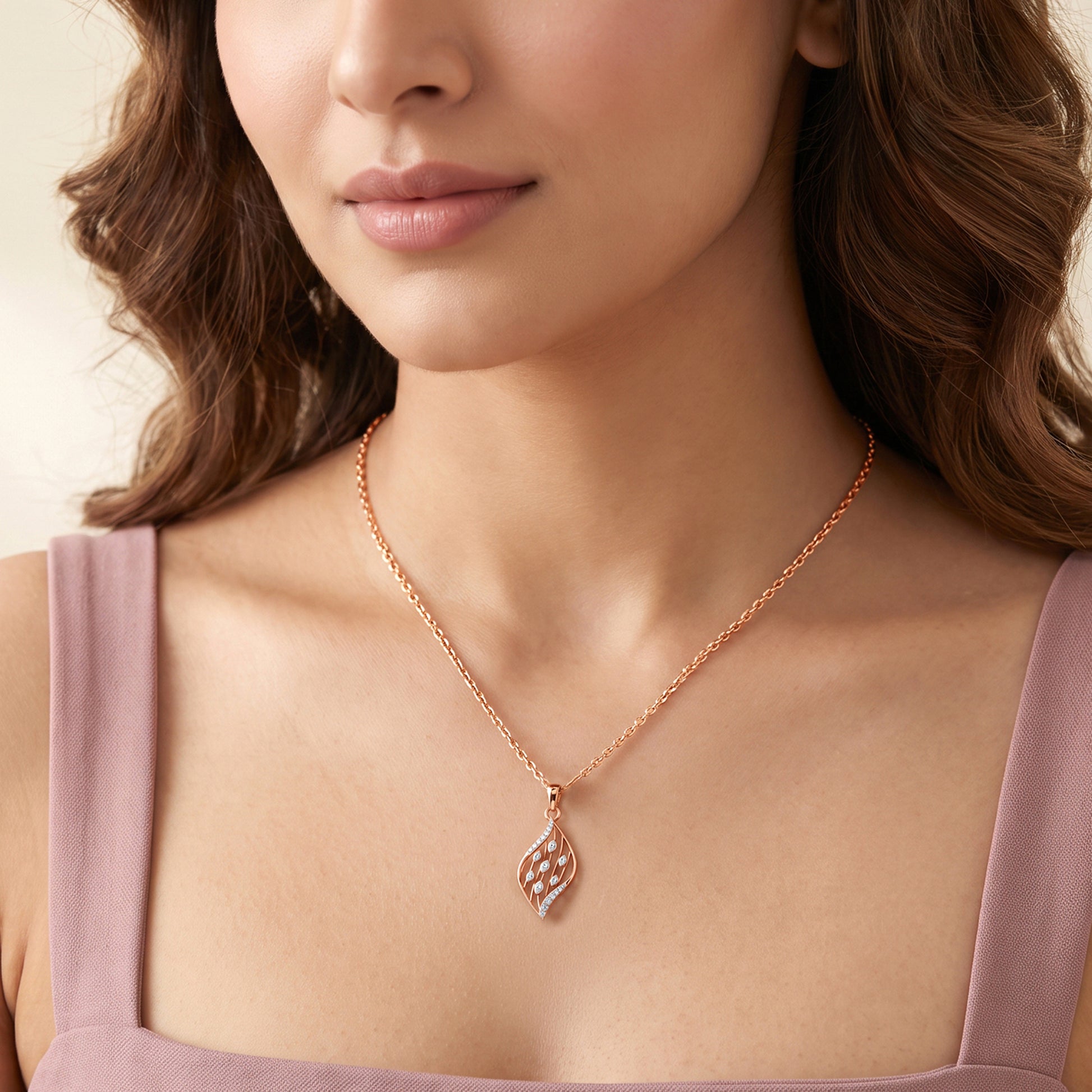 Rose Gold Aurelia Drift Lab Grown Diamond Pendant
