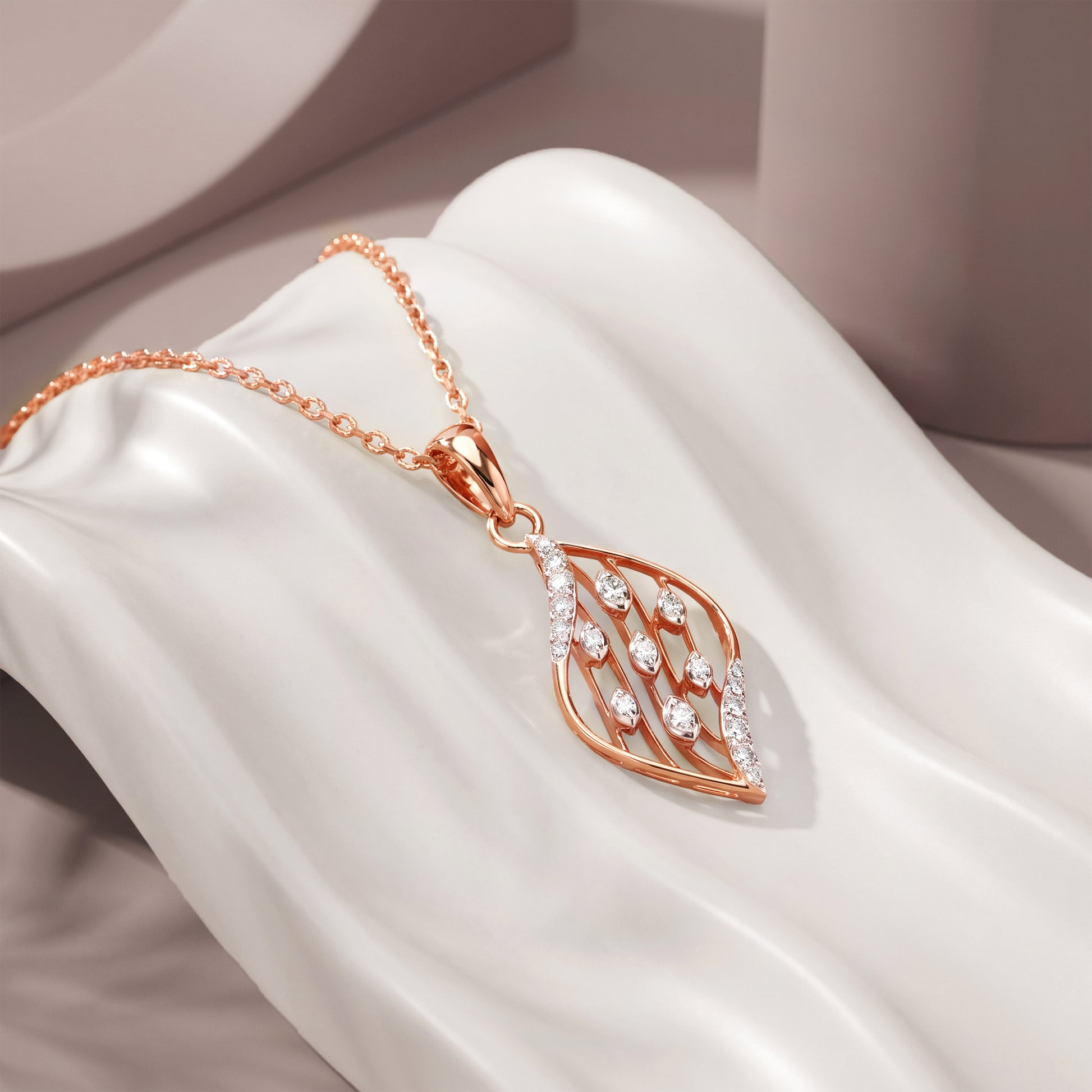 Rose Gold Aurelia Drift Lab Grown Diamond Pendant