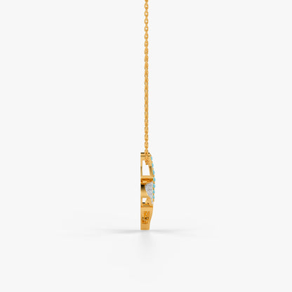 Gold Indu Lab Grown Diamond Pendant