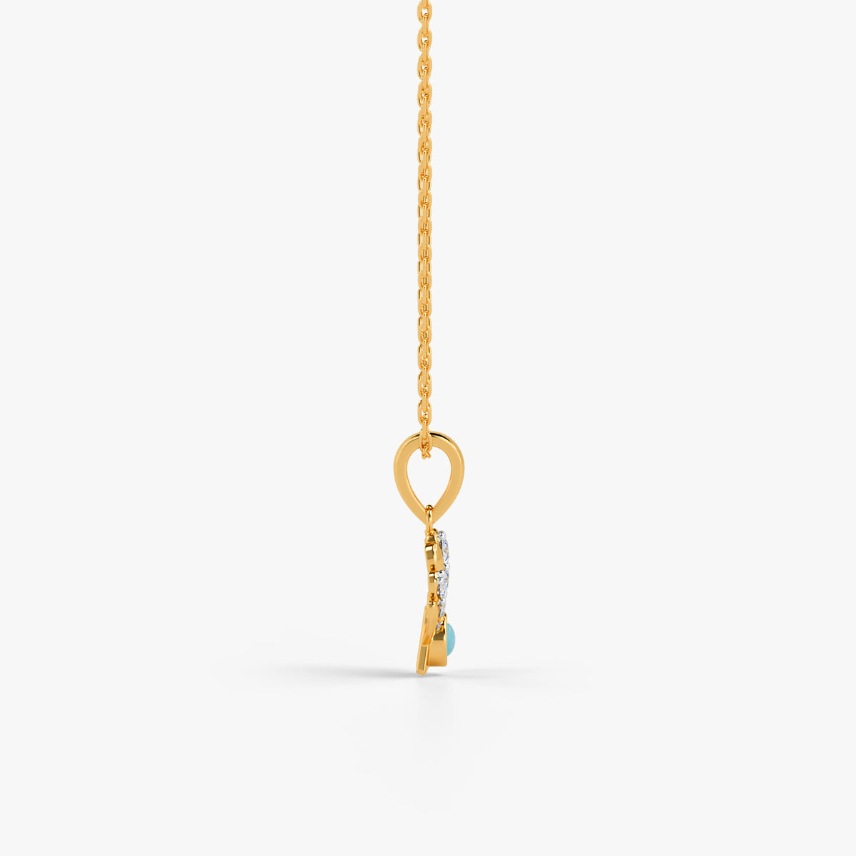 Gold Chandra Lab Grown Diamond Pendant