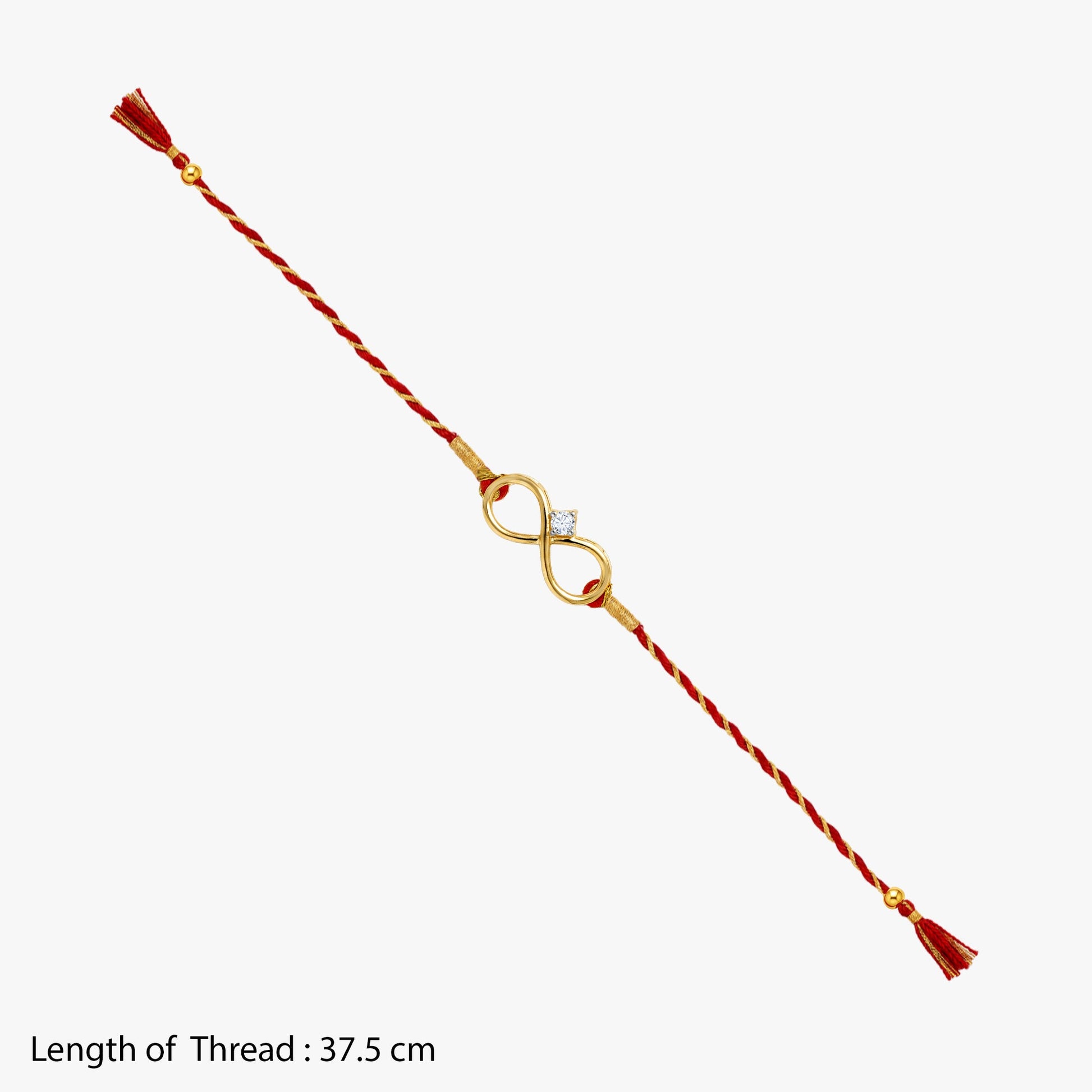 Gold Akalmash Solitaire Lab Grown Diamond Convertible Rakhi Pendant
