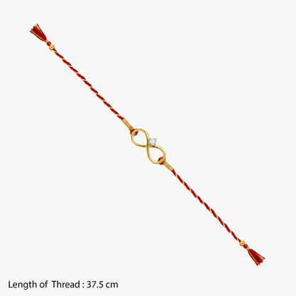 Gold Akalmash Solitaire Lab Grown Diamond Convertible Rakhi Pendant