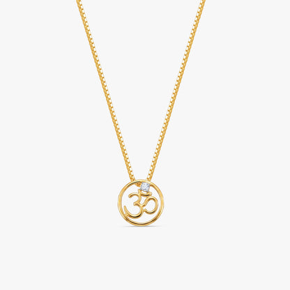 Gold Omkara Solitaire Lab Grown Diamond Convertible Rakhi Pendant