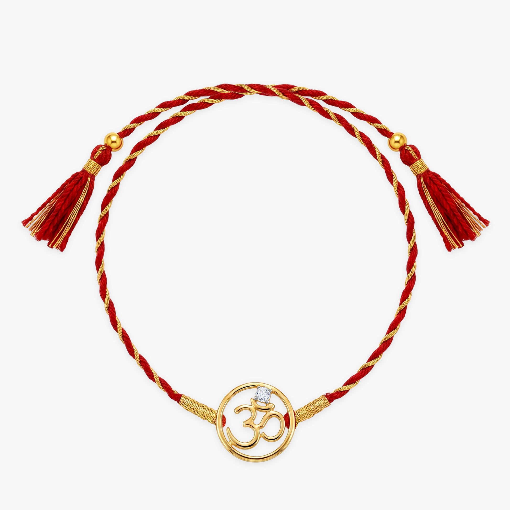 Gold Omkara Solitaire Lab Grown Diamond Convertible Rakhi Pendant