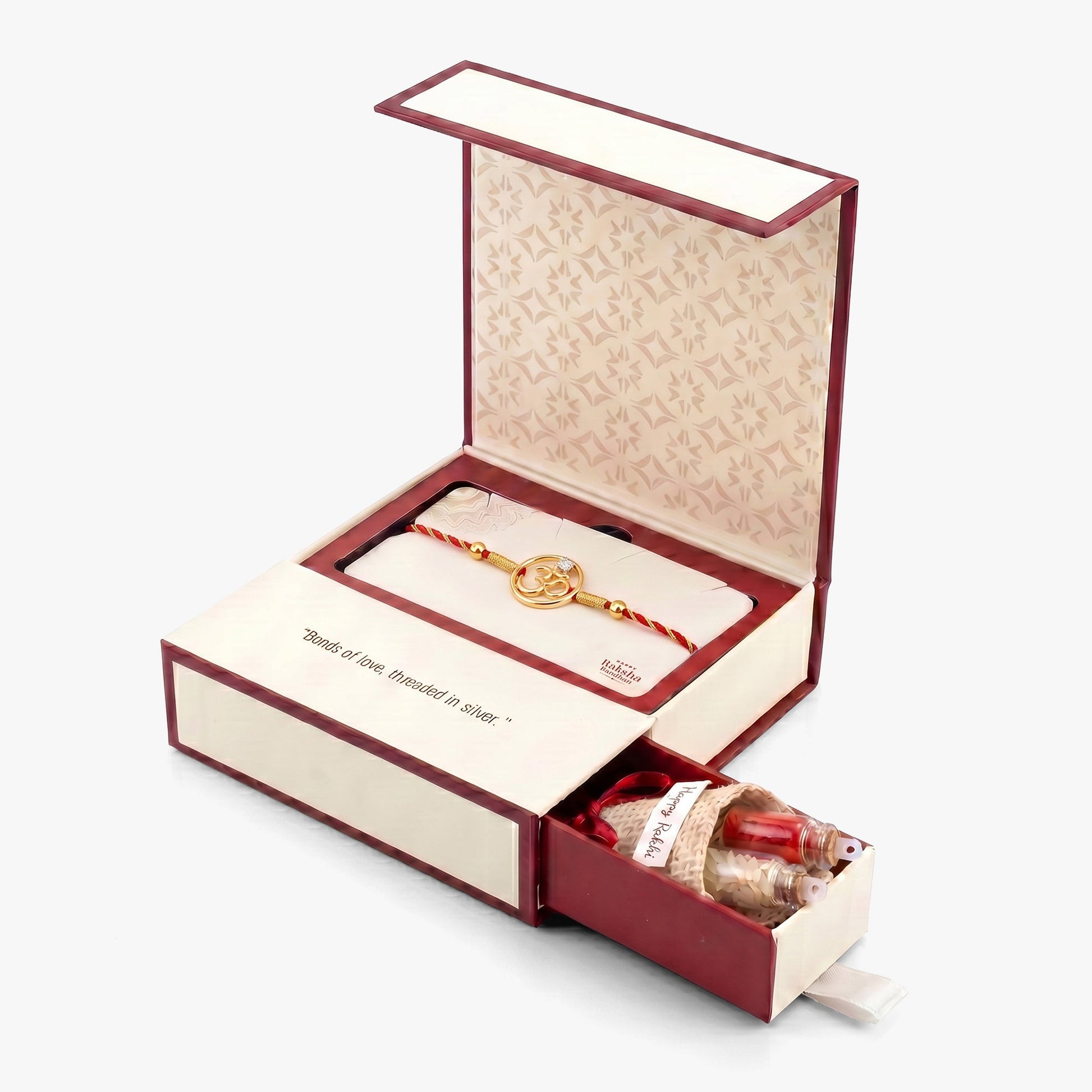 Gold Omkara Solitaire Lab Grown Diamond Convertible Rakhi Pendant