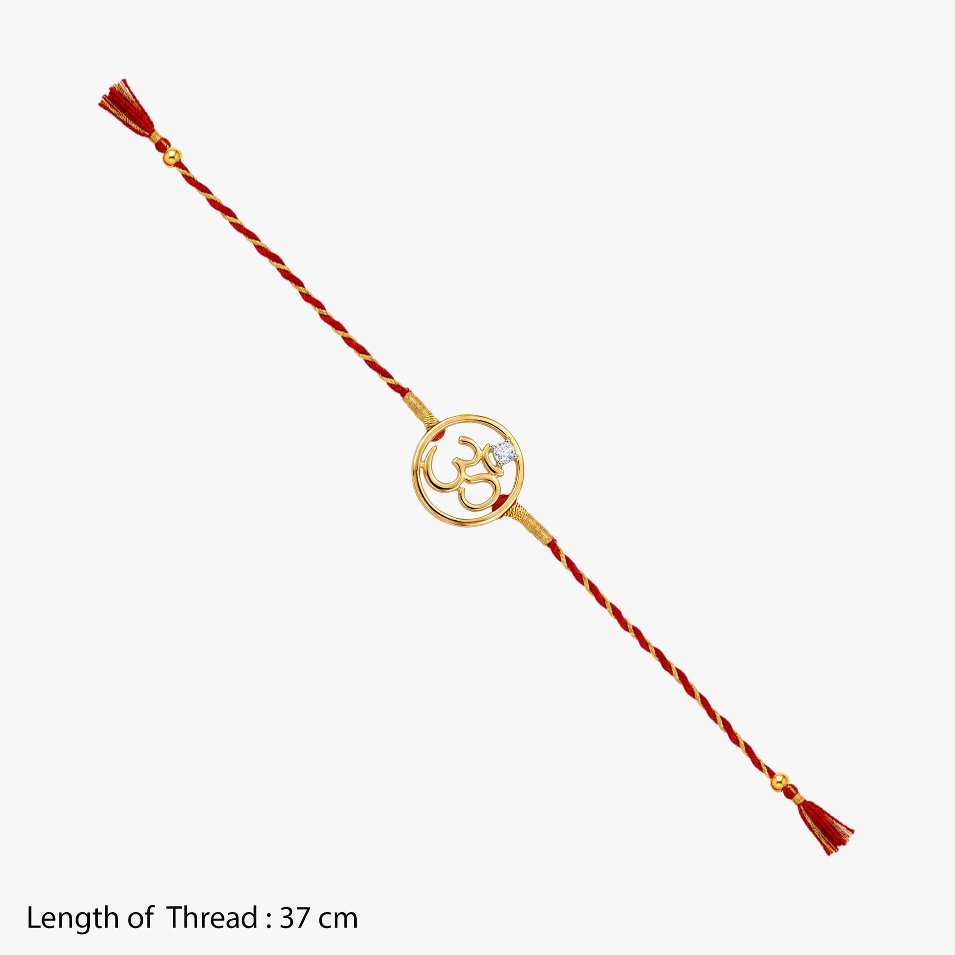 Gold Omkara Solitaire Lab Grown Diamond Convertible Rakhi Pendant