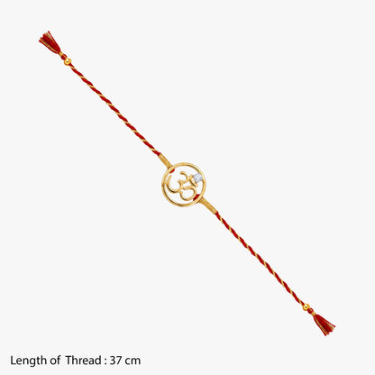 Gold Omkara Solitaire Lab Grown Diamond Convertible Rakhi Pendant
