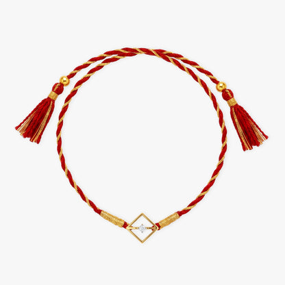 Gold Aghosh Solitaire Lab Grown Diamond Convertible Rakhi Pendant