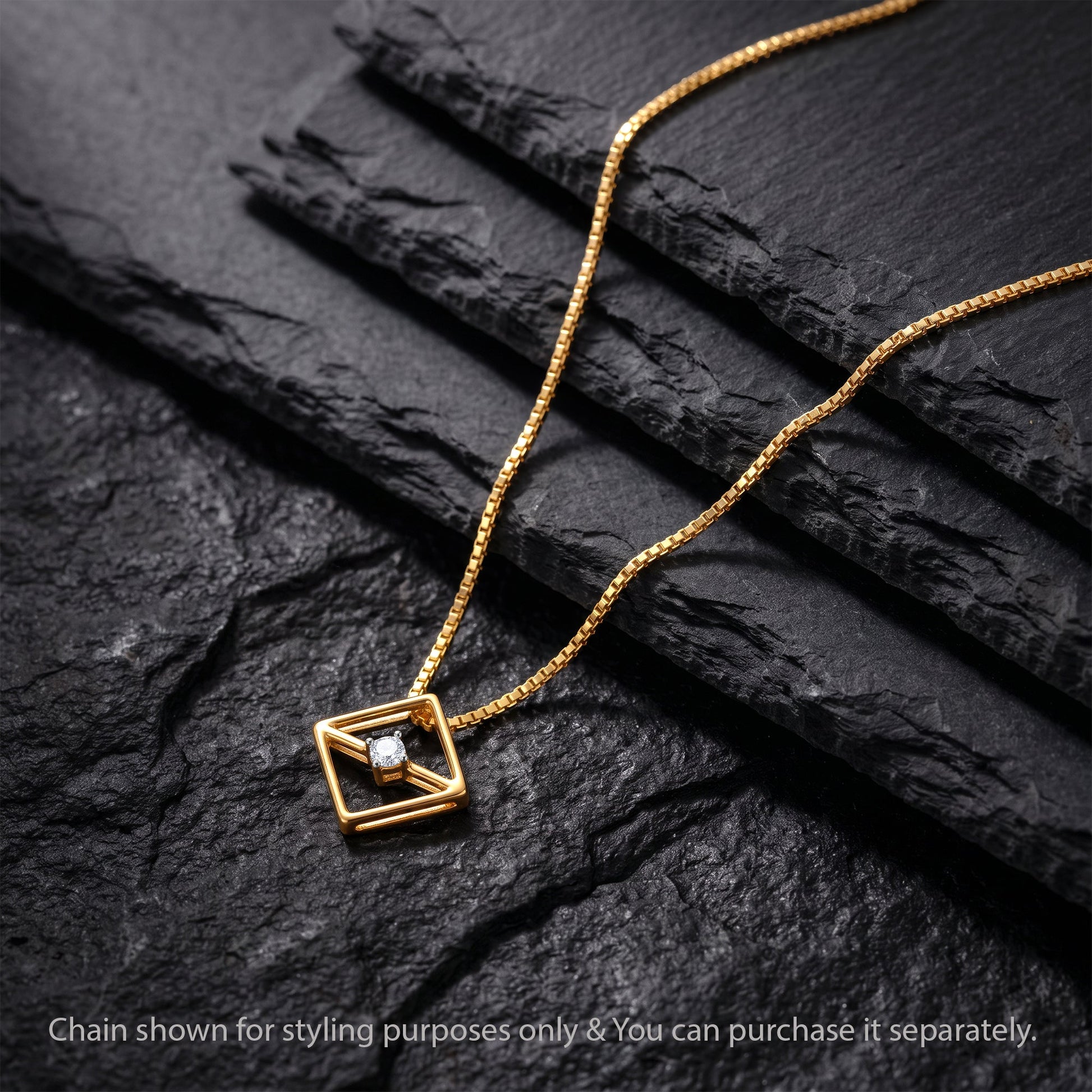 Gold Aghosh Solitaire Lab Grown Diamond Convertible Rakhi Pendant
