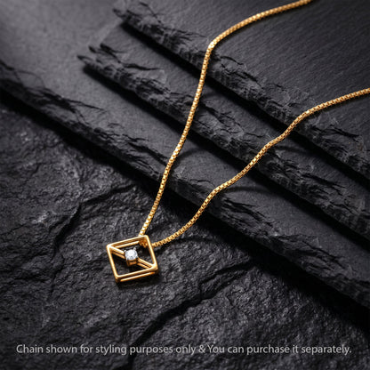 Gold Aghosh Solitaire Lab Grown Diamond Convertible Rakhi Pendant