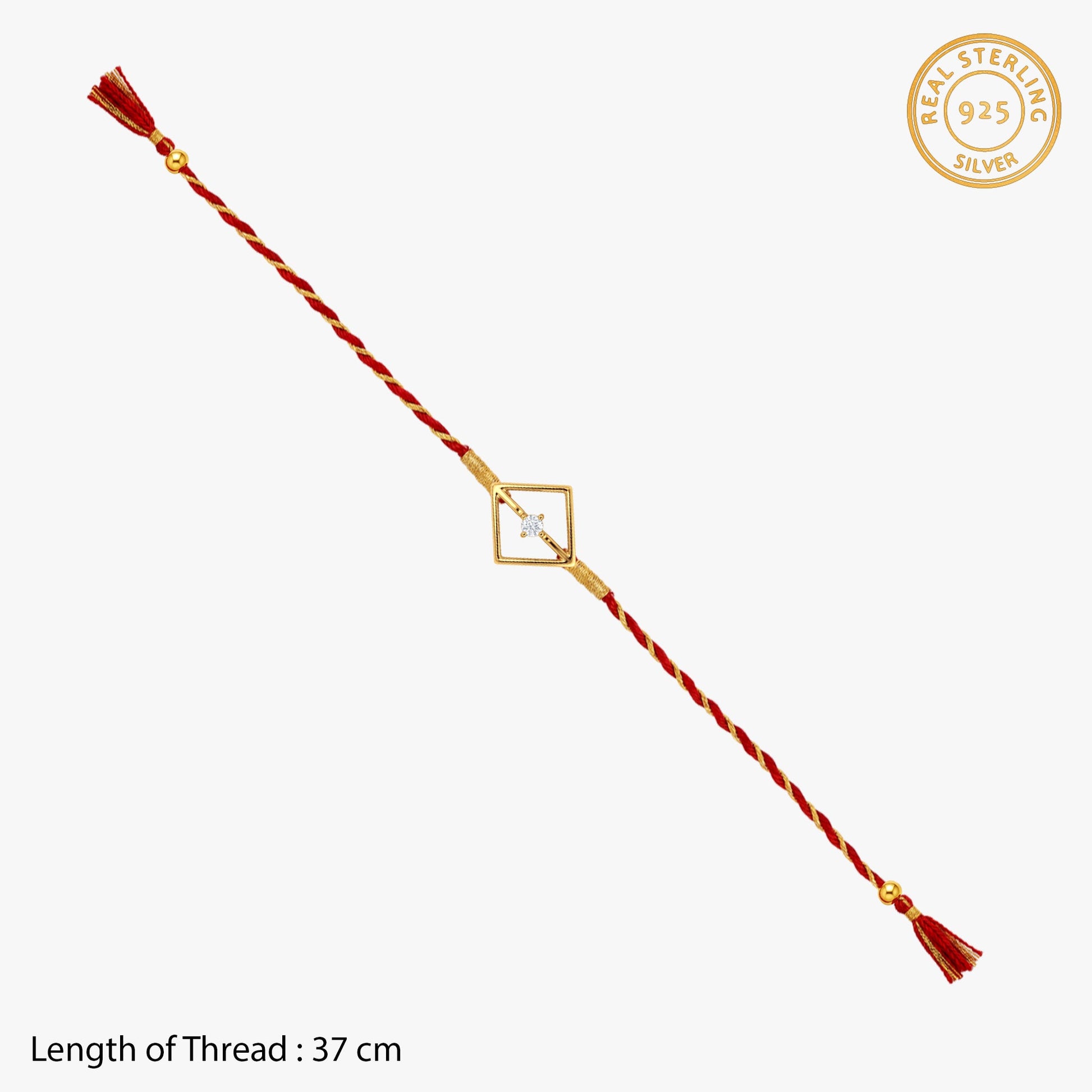 Gold Aghosh Solitaire Lab Grown Diamond Convertible Rakhi Pendant
