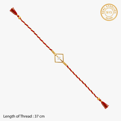 Gold Aghosh Solitaire Lab Grown Diamond Convertible Rakhi Pendant