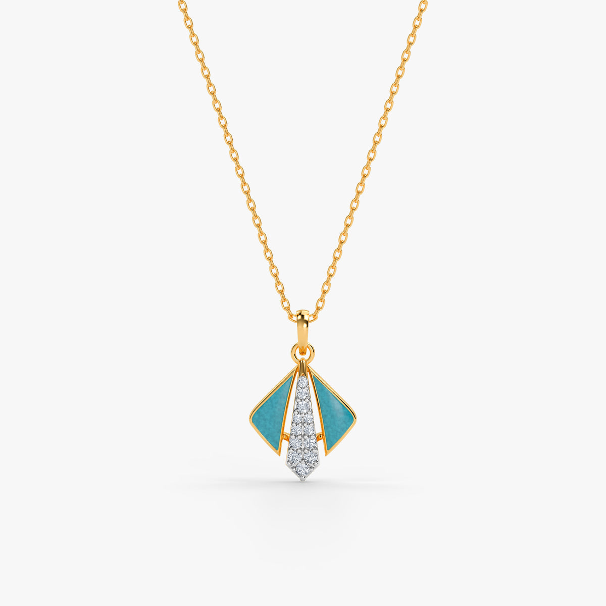 Gold Gagan Lab Grown Diamond Pendant
