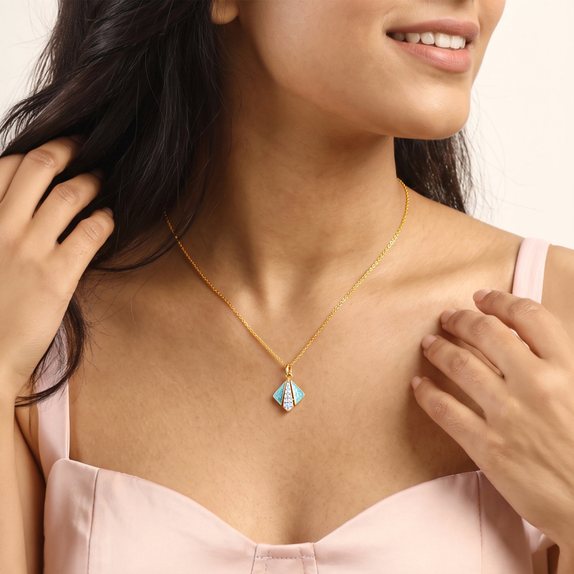 Gold Gagan Lab Grown Diamond Pendant