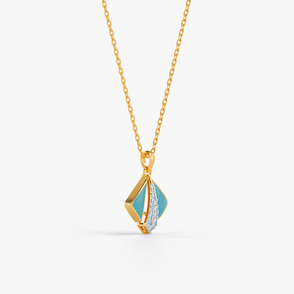 Gold Gagan Lab Grown Diamond Pendant