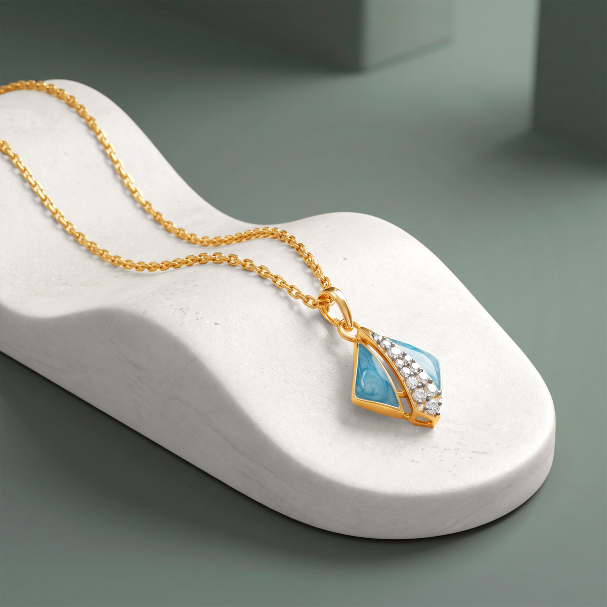 Gold Gagan Lab Grown Diamond Pendant