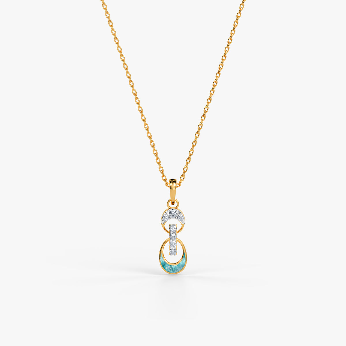 Gold Safira Lab Grown Diamond Pendant