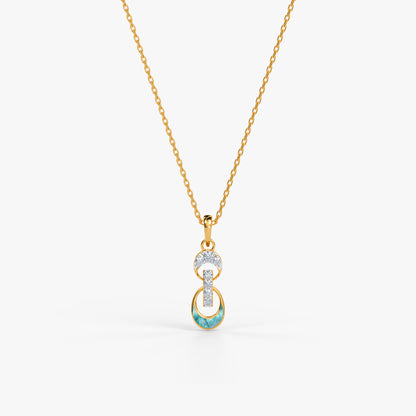 Gold Safira Lab Grown Diamond Pendant