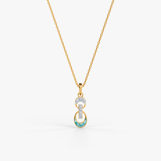 Gold Safira Lab Grown Diamond Pendant