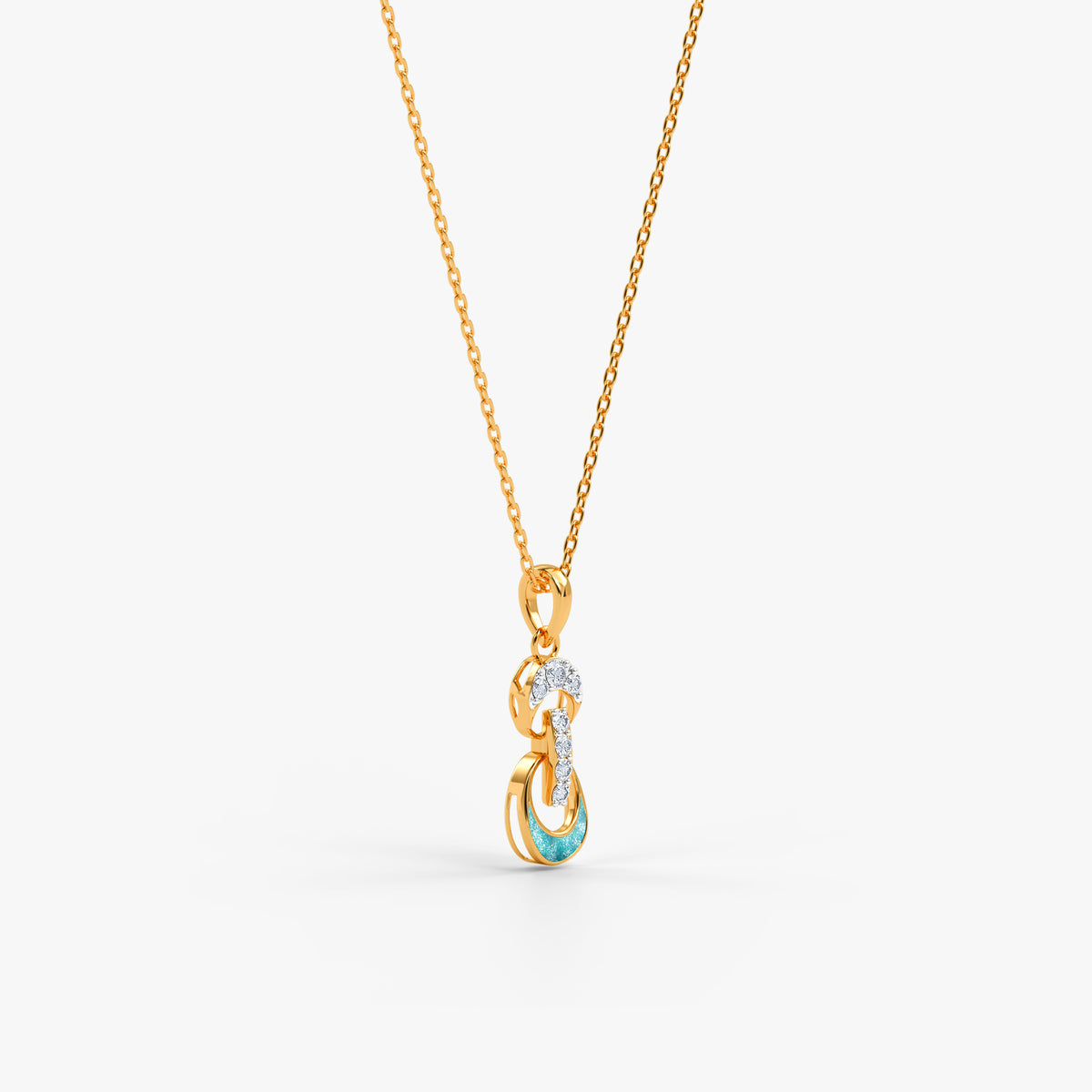 Gold Safira Lab Grown Diamond Pendant