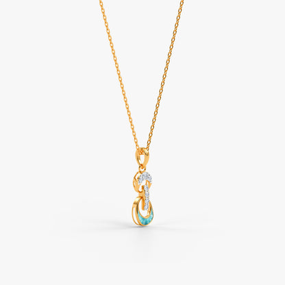 Gold Safira Lab Grown Diamond Pendant