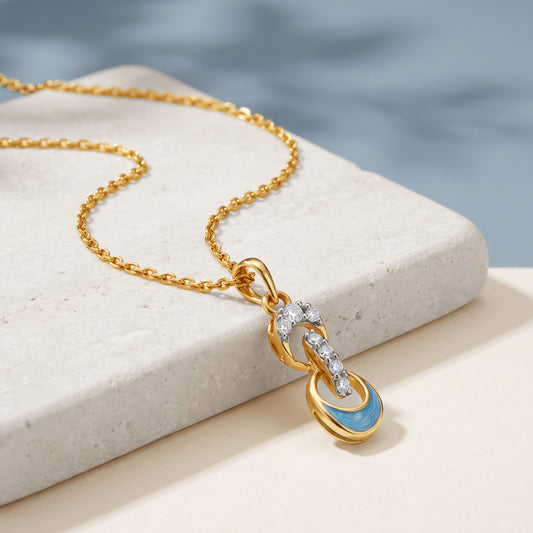 Gold Safira Lab Grown Diamond Pendant
