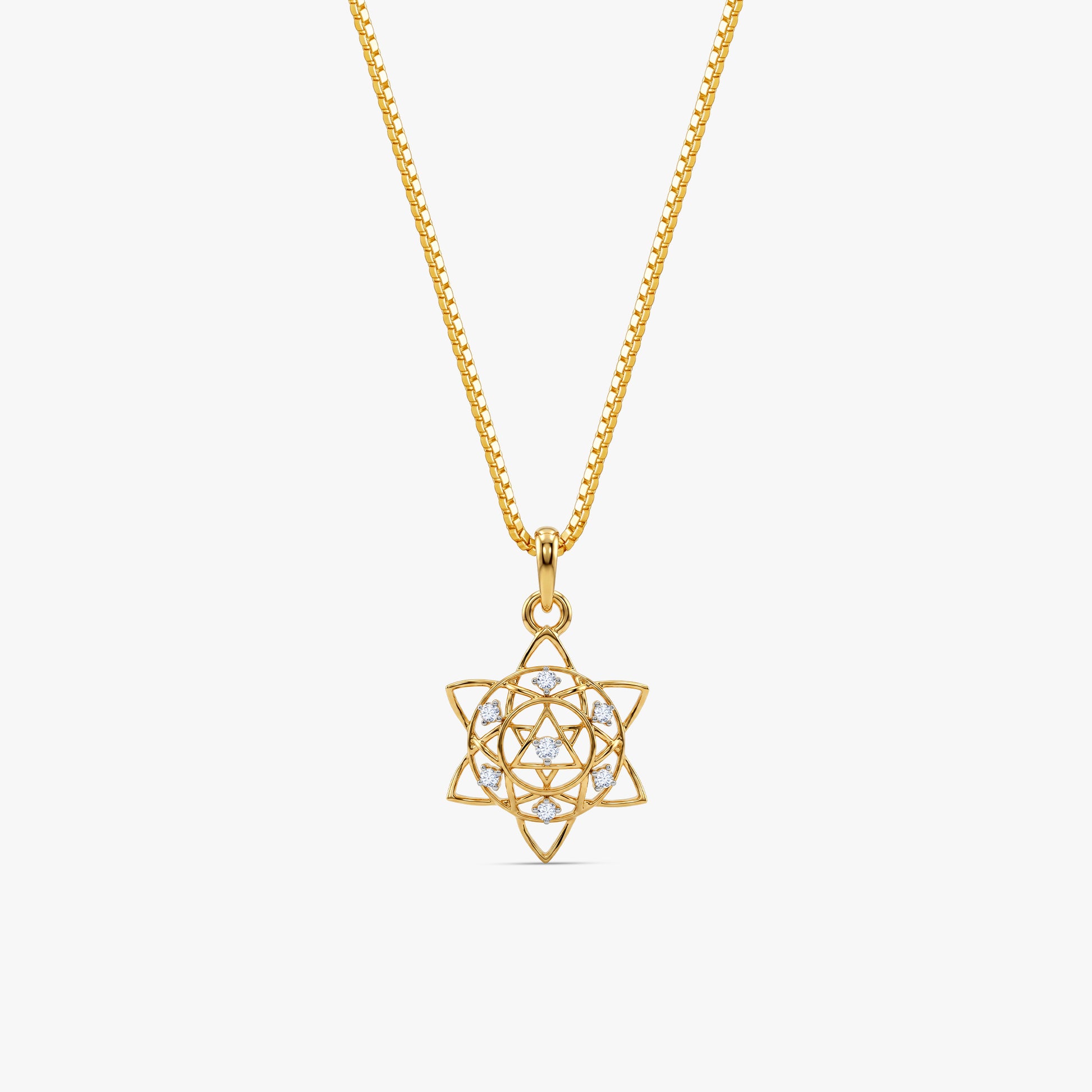 Gold Divine Chakra Lab Grown Diamond Convertible Rakhi Pendant
