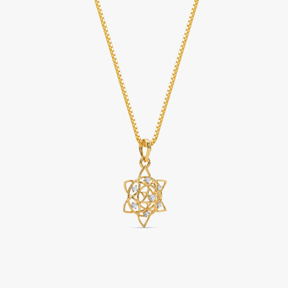 Gold Divine Chakra Lab Grown Diamond Convertible Rakhi Pendant