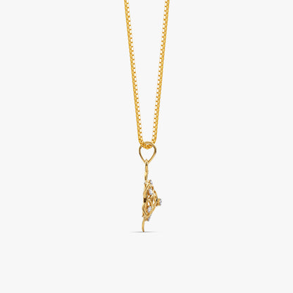 Gold Divine Chakra Lab Grown Diamond Convertible Rakhi Pendant