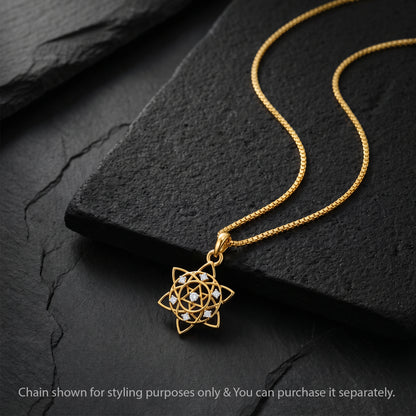 Gold Divine Chakra Lab Grown Diamond Convertible Rakhi Pendant