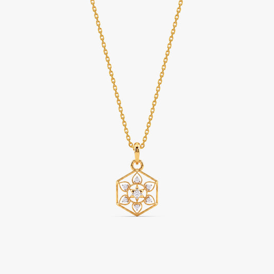 Gold Shree Mandala Lab Grown Diamond Pendant