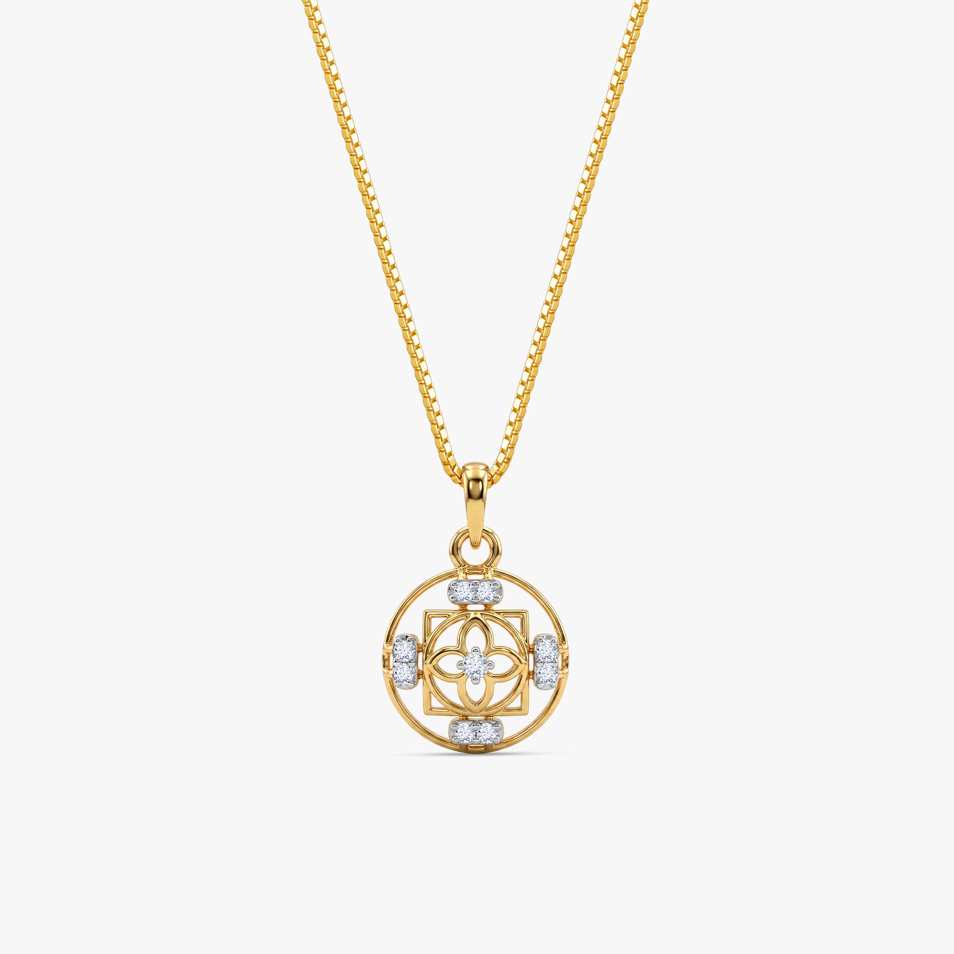 Gold Circle of Harmony Lab Grown Diamond Convertible Rakhi Pendant