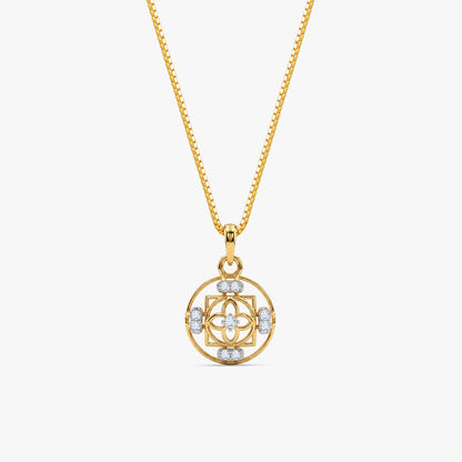 Gold Circle of Harmony Lab Grown Diamond Convertible Rakhi Pendant