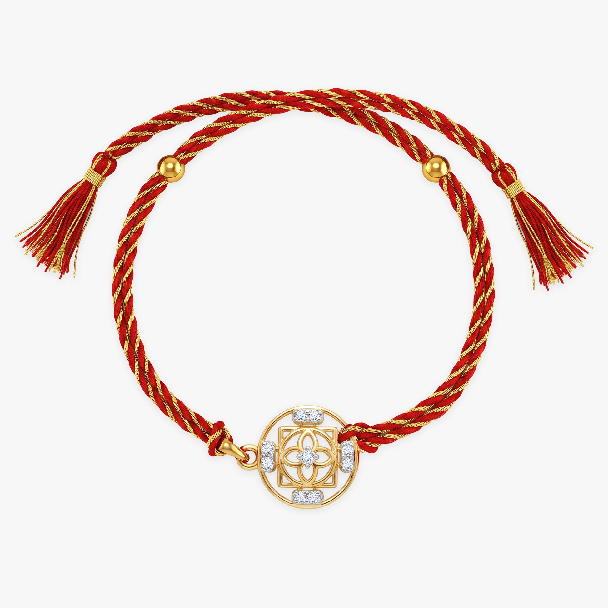 Gold Circle of Harmony Lab Grown Diamond Convertible Rakhi Pendant