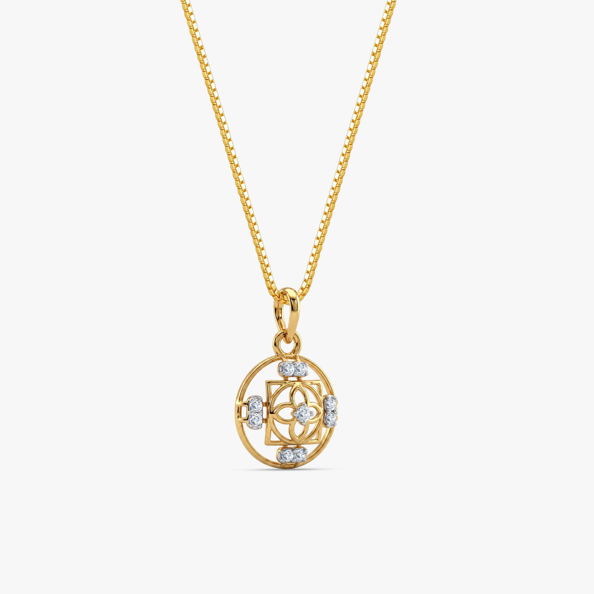 Gold Circle of Harmony Lab Grown Diamond Convertible Rakhi Pendant