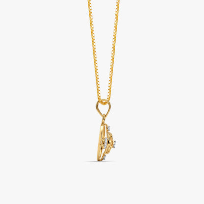 Gold Circle of Harmony Lab Grown Diamond Convertible Rakhi Pendant