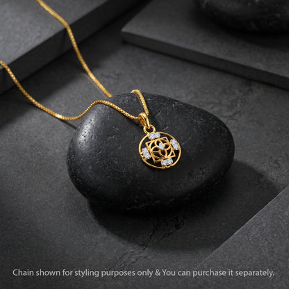 Gold Circle of Harmony Lab Grown Diamond Convertible Rakhi Pendant