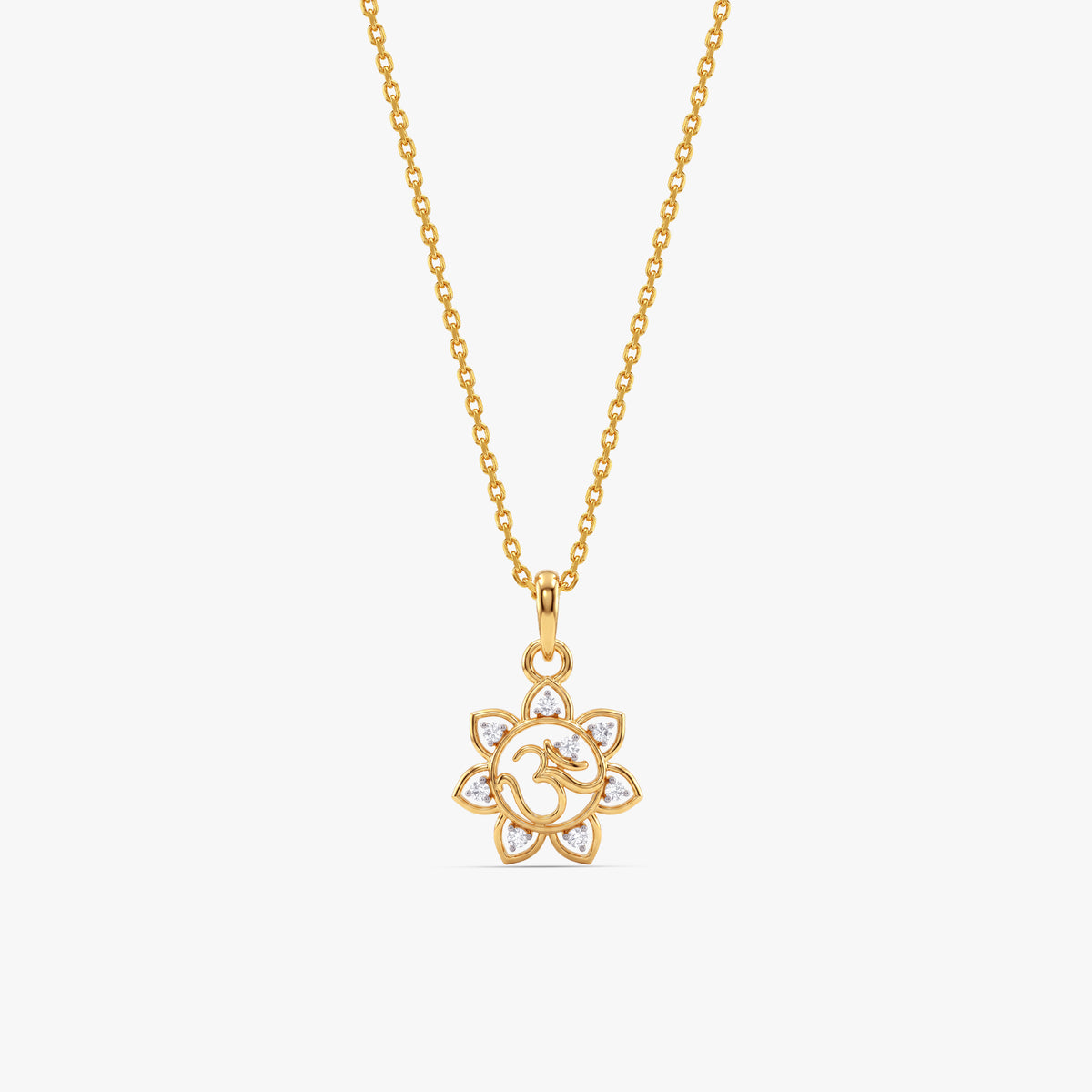 Gold Om Blossom Lab Grown Diamond Convertible Rakhi Pendant