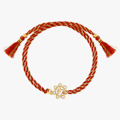 Gold Om Blossom Lab Grown Diamond Convertible Rakhi Pendant
