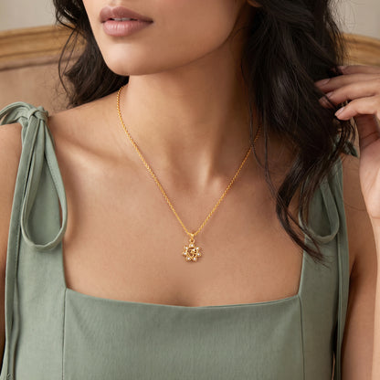 Gold Om Blossom Lab Grown Diamond Convertible Rakhi Pendant