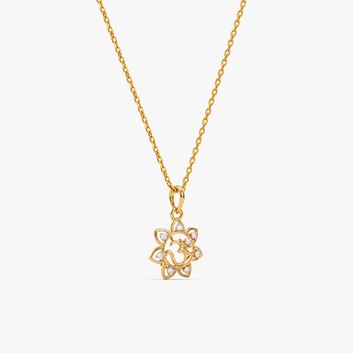 Gold Om Blossom Lab Grown Diamond Convertible Rakhi Pendant