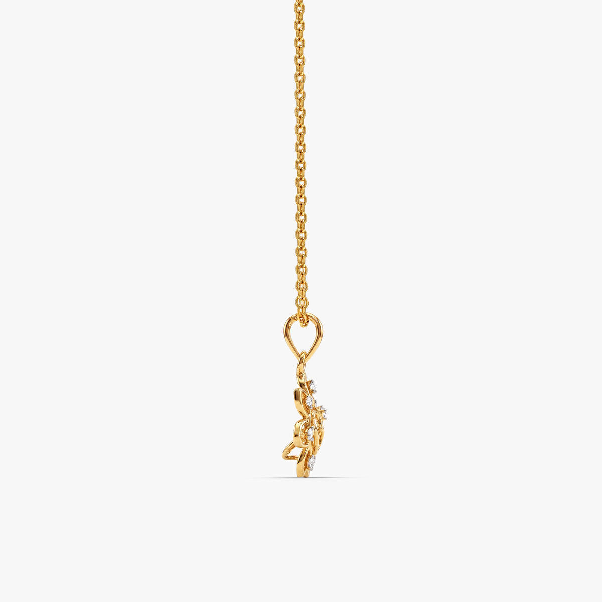 Gold Om Blossom Lab Grown Diamond Convertible Rakhi Pendant