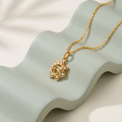 Gold Om Blossom Lab Grown Diamond Convertible Rakhi Pendant